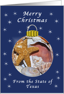 Merry Christmas from Texas, Sea Shells Ornament card