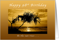 Happy 98th Birthday, As The Sun Rises, Palm Tree card