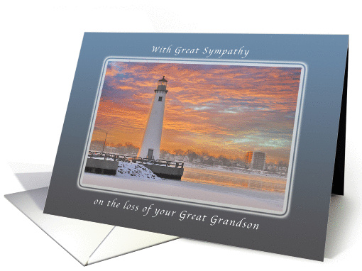 Sympathy on the Loss of Your Great Grandson , Detroit Light card