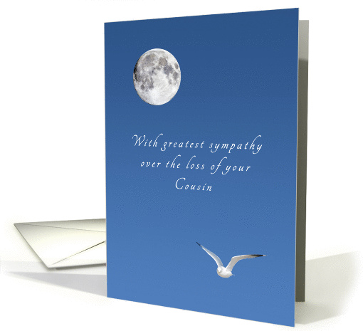 Sympathy on the Loss of Your Cousin, Bird and Moon card (1346774)