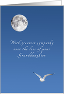 Sympathy on the Loss of Your Granddaughter, Bird and Moon card