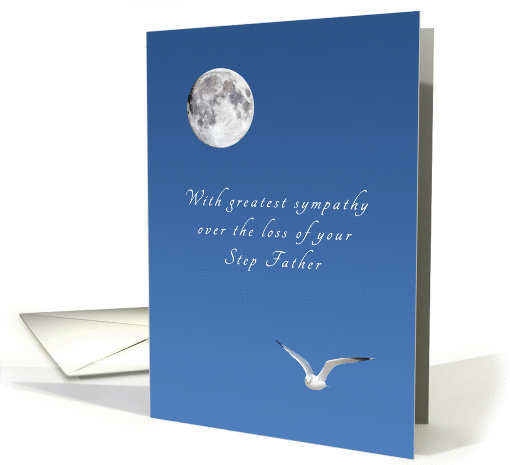 Sympathy on the Loss of Your Step Father, Bird and Moon card (1346840)