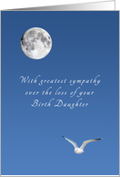 Sympathy on the Loss of Your Birth Daughter, Bird and Moon card