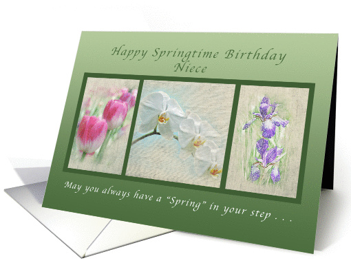 Happy Springtime Birthday for a Niece, Flower Collection card