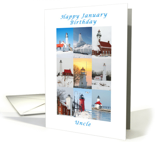 Happy January Birthday, For an Uncle card (1350810)