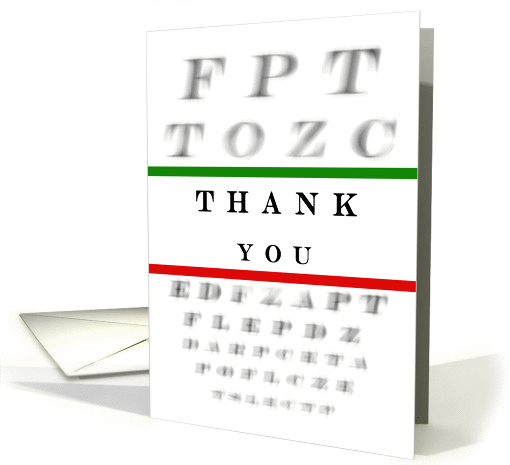Thank You, Eye Test Chart card (1353744)