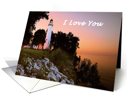 I Love You, Lighthouse At Sunset card (950083)