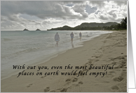 Miss You, Lonely Beach With out You card