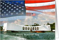 Memorial Day USS Arizona and Flag card