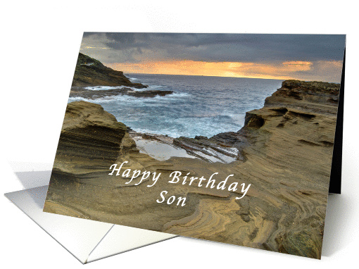 Happy Birthday Son, Tropical Hawaiian Sunset card (959853)
