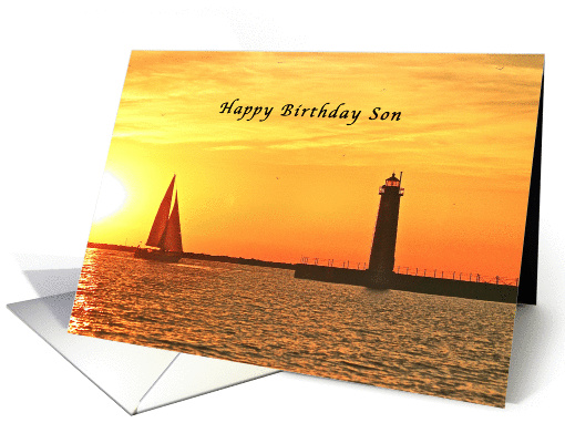 Happy Birthday Son Sailboat Sunset card (959857)