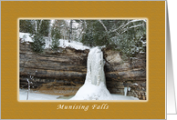 Munising Falls Frozen, Scenic Waterfall Collection, Blank Note Card