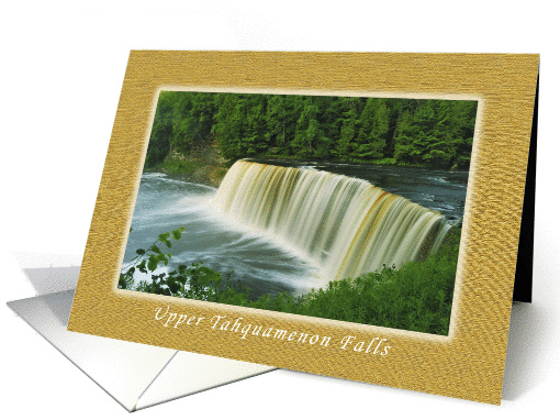 Upper Tahquamenon Falls, Scenic Waterfall Collection, Blank card
