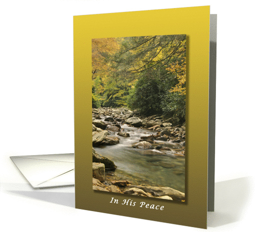 In His Peace, religious, Philippians 4:7, Mountain Stream card