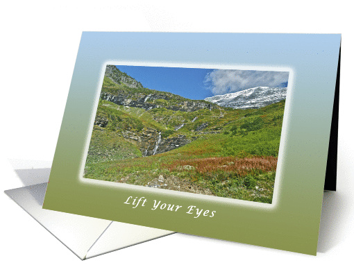 Lift Your Eyes, Religious, Bible, Encouragement, Mountains card