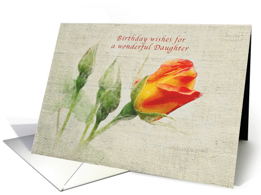 As the Sun Rises, Happy Birthday, Daughter, orange rose card (972461)