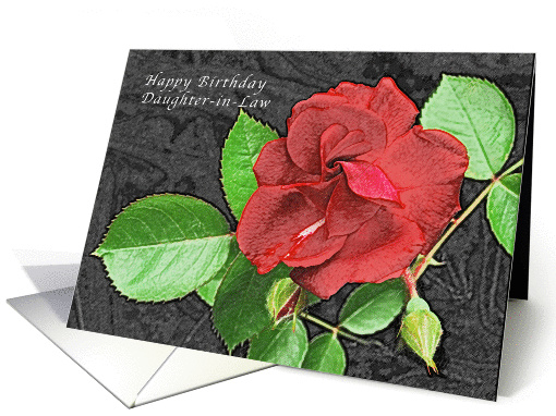 Happy Birthday Daughter in Law, Red Rose card (972587)