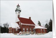 Seul Choix Pointe lighthouse in the Winter, Blank Note Card