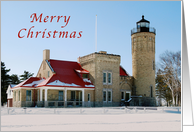 Merry Christmas, Old Mackinac Point Lighthouse card