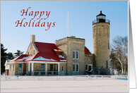 Happy Holidays, Old Mackinac Point Lighthouse card