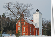 Forty Mile Point Lighthouse, Nautical collection, Blank Note Card