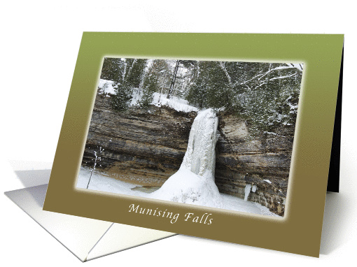 Munising Falls, Waterfall Collection, Blank Note card (980297)