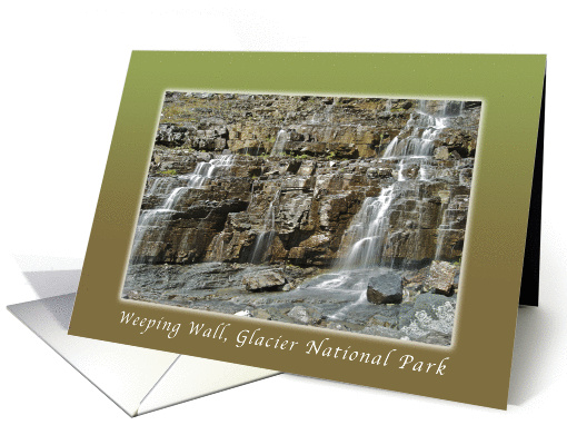 Weeping Wall Glacier National Park, Waterfalls, Blank Note card