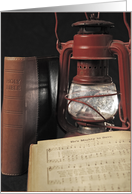 Old fashioned Faith, Religious, Bible, Hymnal, Lantern card