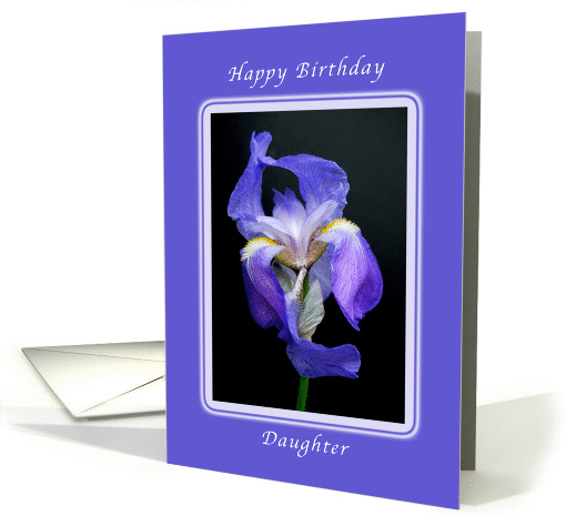 Happy Birthday Wishes, Daughter, Striking Purple Bearded Iris card