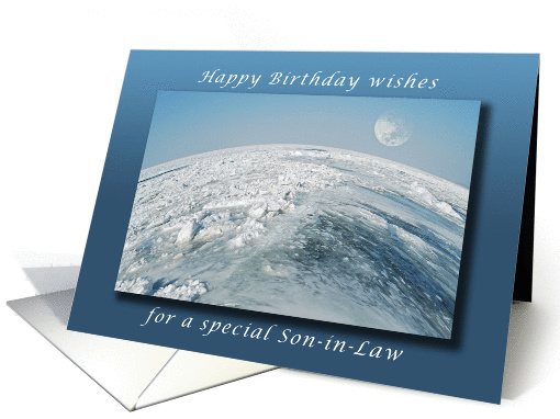 Happy Birthday for a Son-in-Law, above the Earth, Moon card (990943)