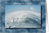 Congratulations above the Earth, Moon card