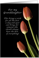 For my Granddaughter, Happy Birthday wishes, Tulips card