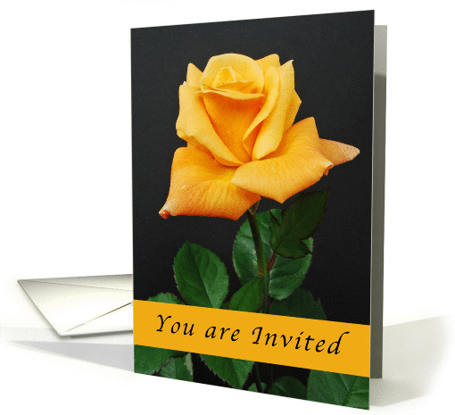 You are Invited Orange-Yellow Rose card (999081)