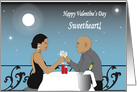 Valentine’s Day- Couple toasting under the moon and stars card