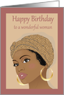 Birthday card for women -To a wonderful Woman with headscarf card