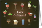 Birthday-Lets Celebrate with cocktails card