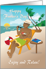 Father’s Day - Man by the beach with a tropical cocktail and sunglasse card