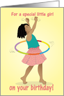 Birthday for girls - A beautiful girl playing with a large hoop card