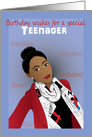 Birthday - Birthday wishes for a beautiful teenage gir in red sweater card