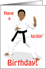 Birthday - Karate black belt handsome boy card