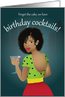 Birthday woman - Beautiful black woman having a cocktail card