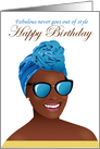 Birthday woman - Beautiful black woman with head wrap card