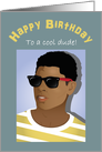 Birthday for men - Cool young black man with sunglasses card