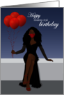 Birthday for Women Elegant Black Woman with Balloons and Face Mask card