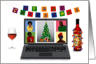Christmas Coronavirus Zoom Celebration Online with Wine card