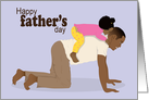 Happy Father’s Day- African American Father and daughter playing card
