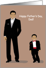 Father’s Day - Father and son in Tuxedo Card