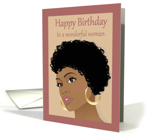 Birthday card for women -To a wonderful Woman with curly hair card