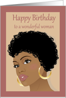 Birthday card for women -To a wonderful Woman with curly hair card