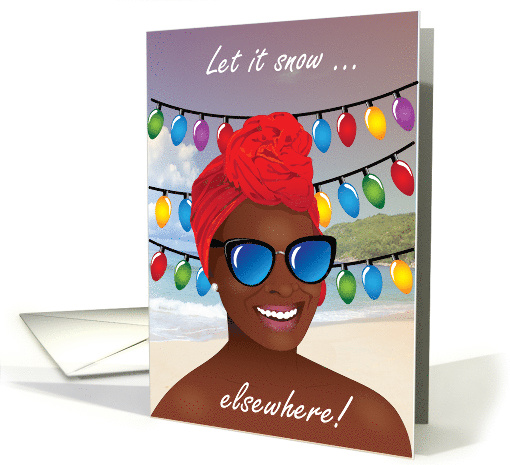 Christmas card by the beach - Warm Holiday wishes! card (1457470)